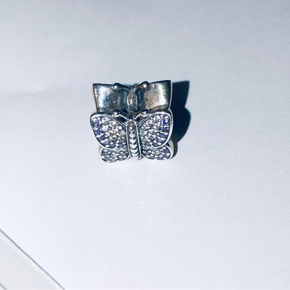 Authentic Pandora Sparkling Butterfly Charm - Picture 7 of 7